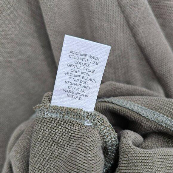 J Jill Sweater Top XL Olive Green 3/4 Sleeve Side Slit Modal Blend Soft Casual - Picture 8 of 10